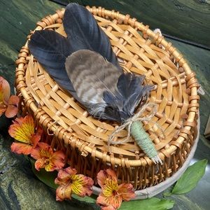 Feather Artwork Hand Crafted Natural Home Decor New